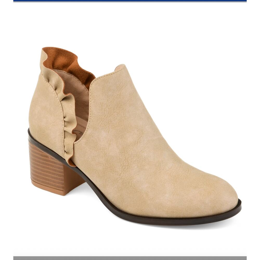 Journee Womens Size 12 Lennie Slip On Stacked Heel Booties